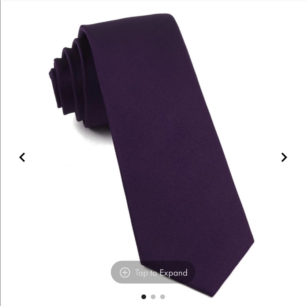 Tie Bar Eggplant Grosgrain Solid Tie: Traditional